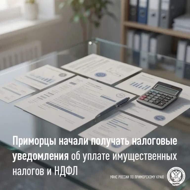 Приморцы начали получать уведомления об уплате имущественных налогов и НДФЛ