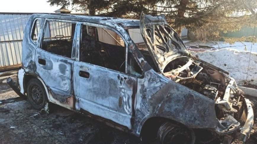 Заметила сама хозяйка: мощный пожар охватил автомобиль в Приморье