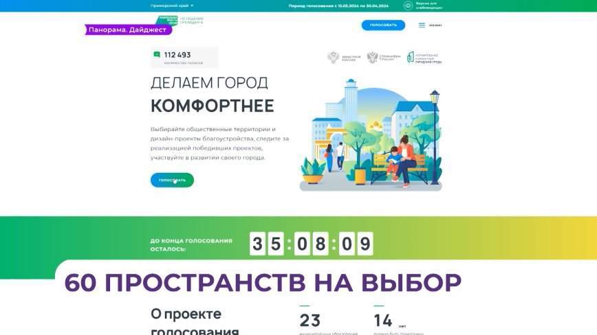 160 тысяч жителей Приморья уже проголосовали за объекты благоустройства в 2025 году