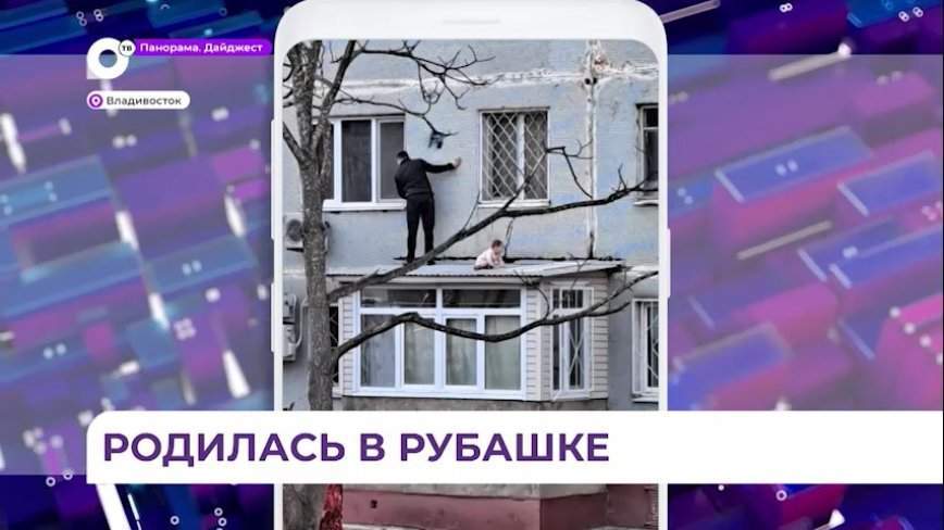 В Приморье упавшую из окна малышку спас козырек балкона ниже этажом