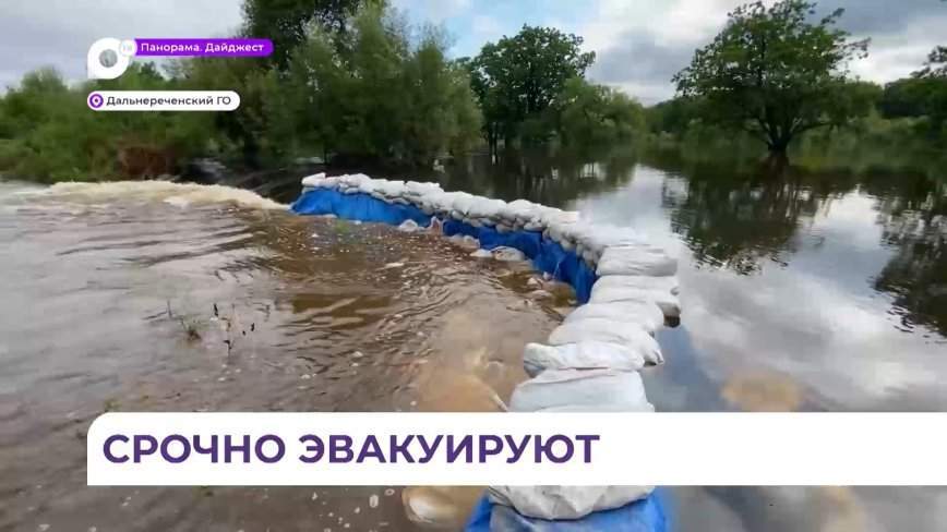 Улицы района Мясокомбината в Дальнереченске под водой из-за выхода из берегов реки Малиновка