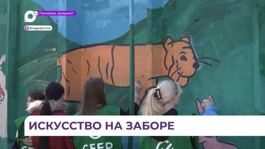 Многометровая опорная стена на улице Калинина во Владивостоке «переоделась» в яркие цвета