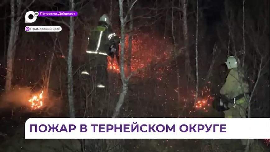 В Тернейском округе Приморья тушат пожар