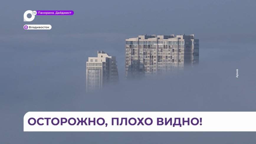 Туман осложняет обстановку на дорогах Владивостока