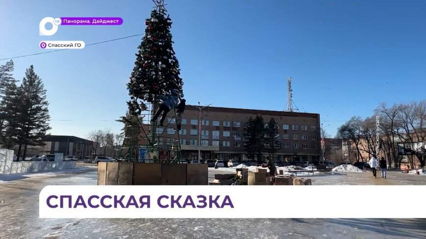 Главную новогоднюю ель устанавливают в Спасске-Дальнем