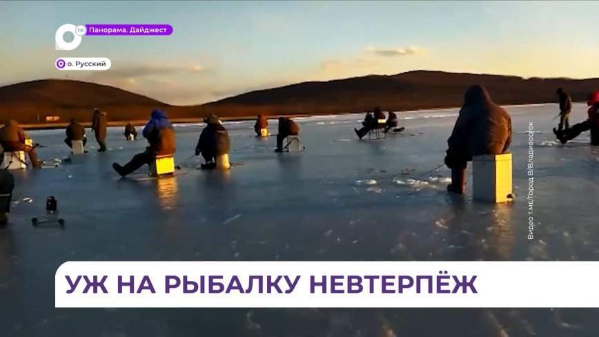 Фанаты зимней рыбалки оккупировали бухты острова Русский