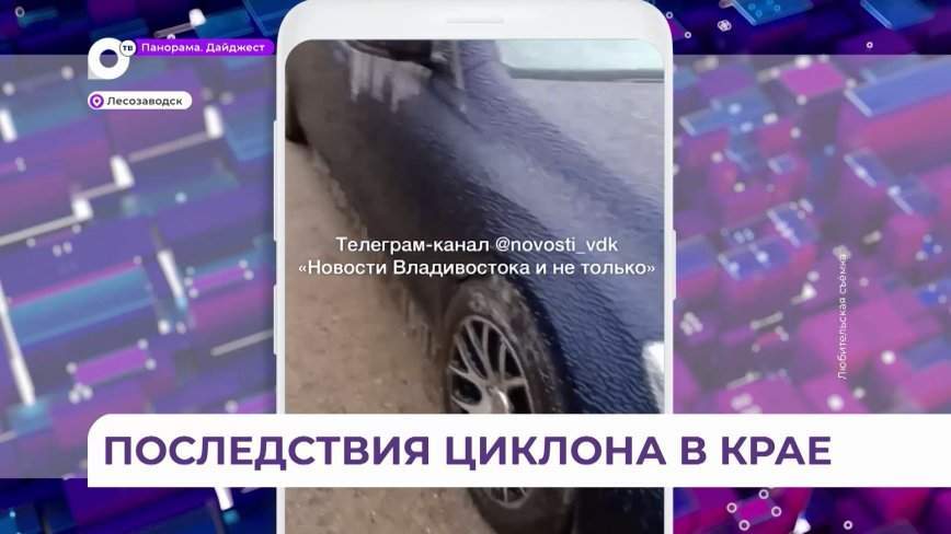 Автомобили жителей Приморья стали заложниками ледяного плена