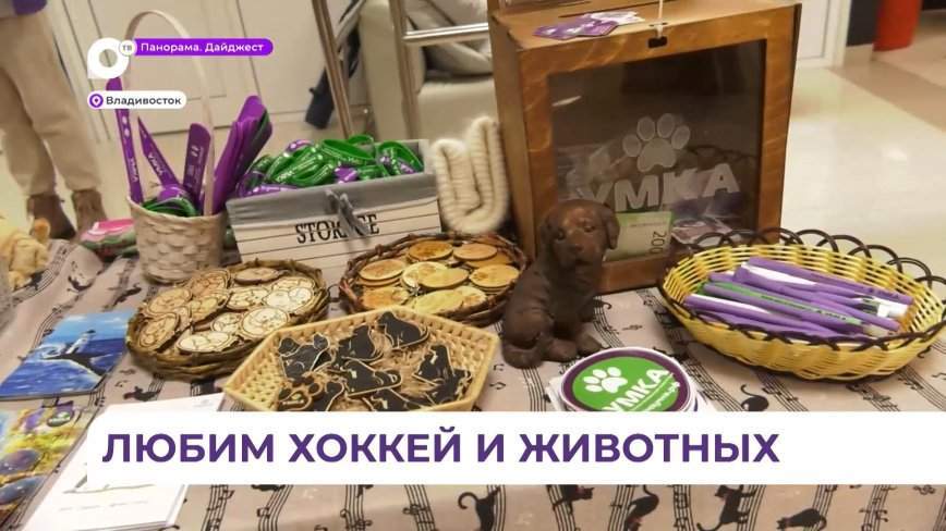 Почти полтонны корма для собак и кошек собрали во Владивостоке любители хоккея