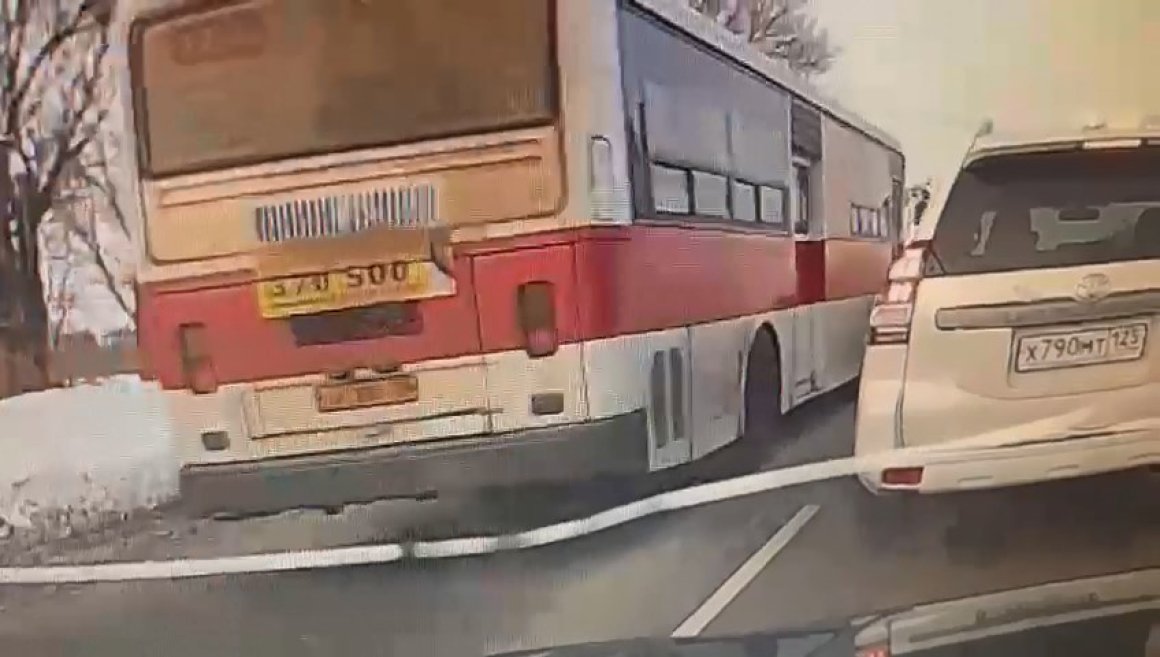 В Приморье водитель автобуса «сошел с ума из-за предновогодней суеты» — видео