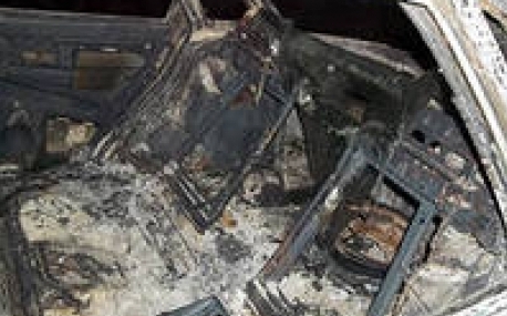 В Приморье в сгоревшей машине нашли останки человека